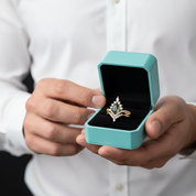 Happy Ever After – Pear Cut Moss Agate Crown Ring