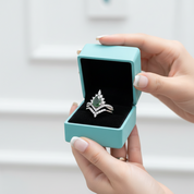 Happy Ever After – Pear Cut Moss Agate & Diamond Crown Ring-Evani Jewelry