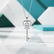 Heart, Crown & Key 1.25 ct Diamond Option Necklace