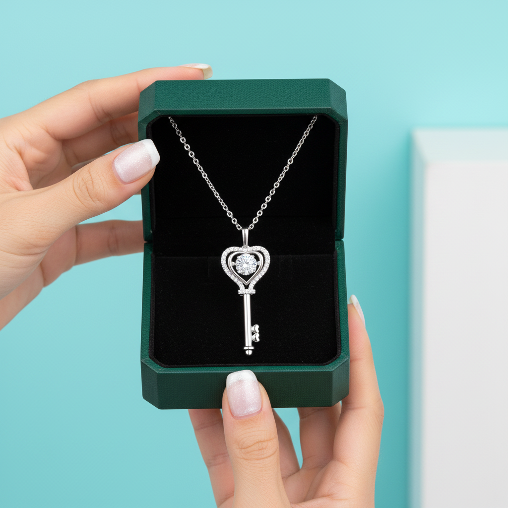 Heart Key 1.0 ct Diamond Option Necklace