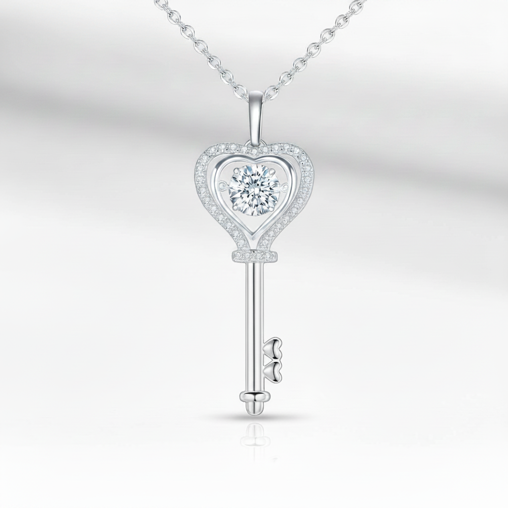 Heart Key 1.0 ct Diamond Option Necklace
