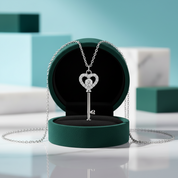 Heart & Key Diamond Option Necklace - Evani Naomi Jewelry