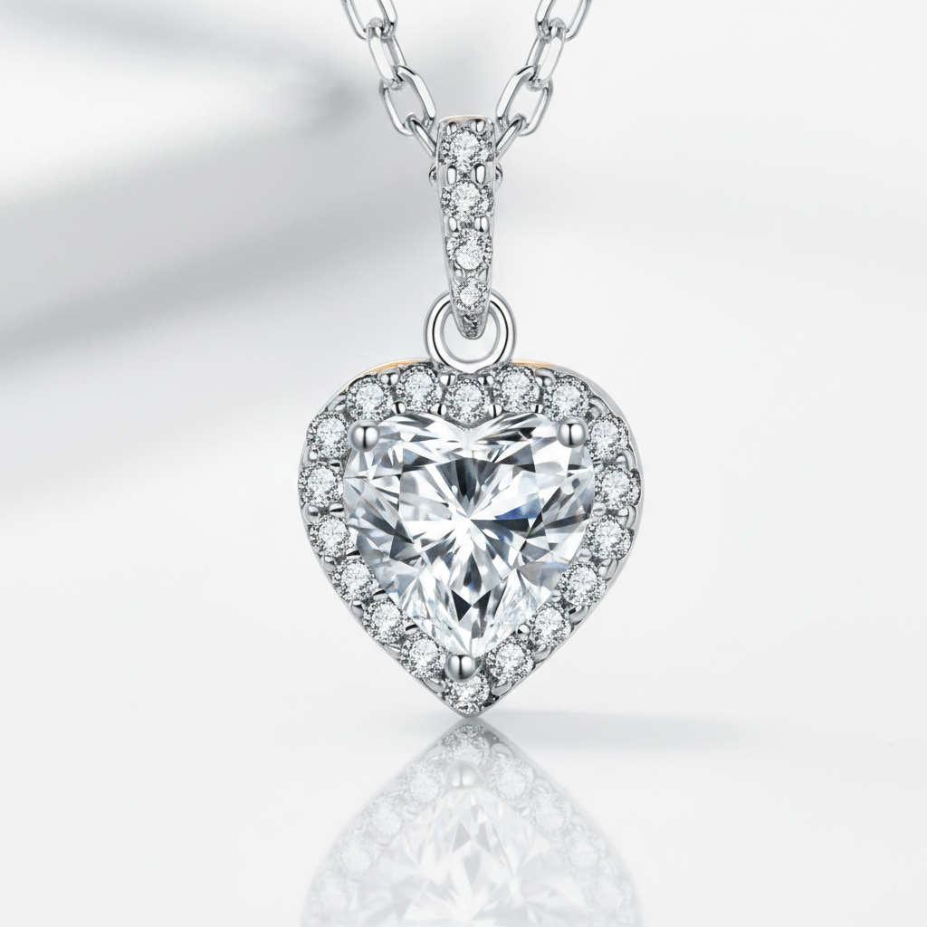 Heart Shaped 1.0 ct Diamond OptionHalo Jewelry Set