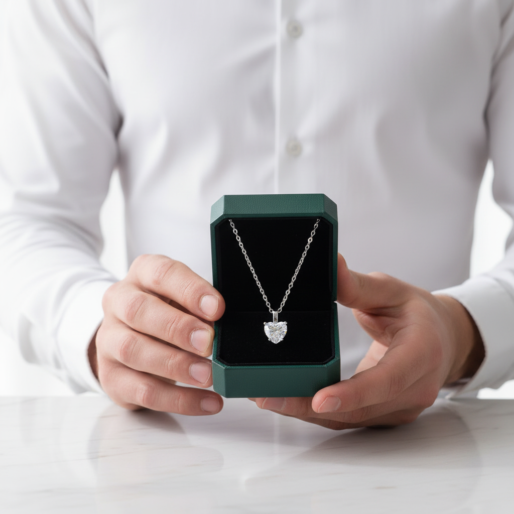 Heart Shaped 1.0 ct Diamond Option Necklace
