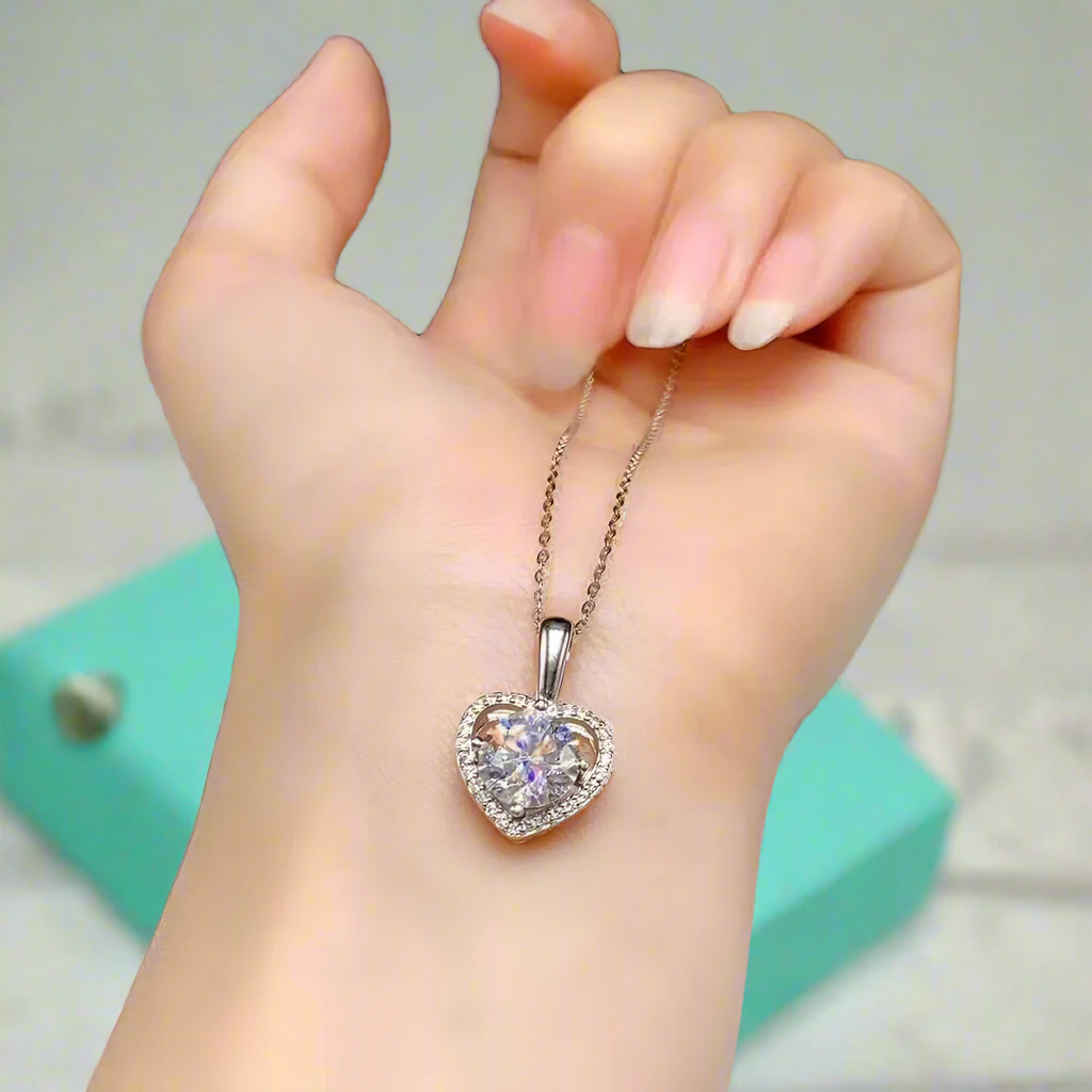 Heart Shaped 2.0 Ct Diamond Pendant Necklace-Evani Naomi Jewelry