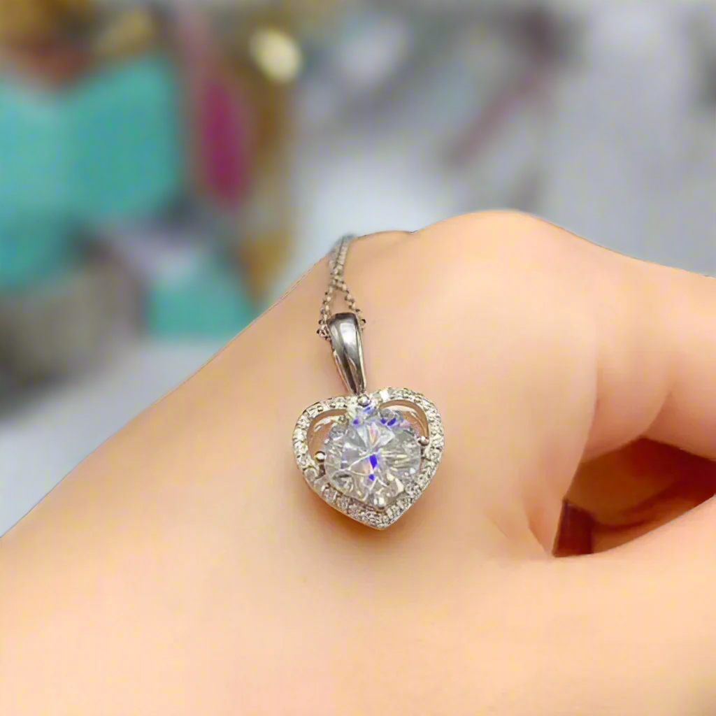 Heart Shaped 2.0 Ct Diamond Pendant Necklace-Evani Naomi Jewelry