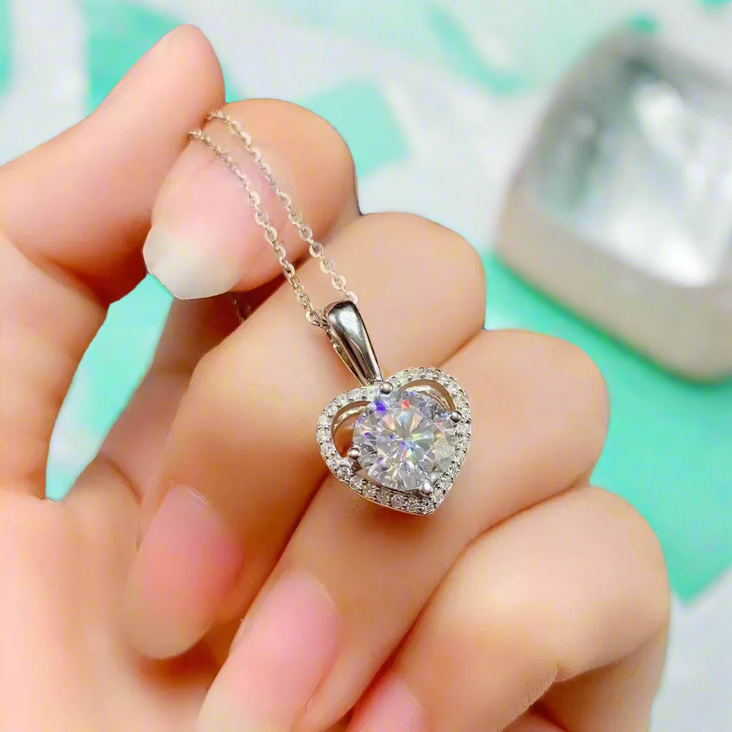 Heart Shaped 2.0 Ct Diamond Pendant Necklace-Evani Naomi Jewelry