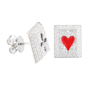 Heart and Club Diamond Rectangle Earrings-Evani Naomi Jewelry