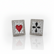 Heart and Club Diamond Option Rectangle Earrings