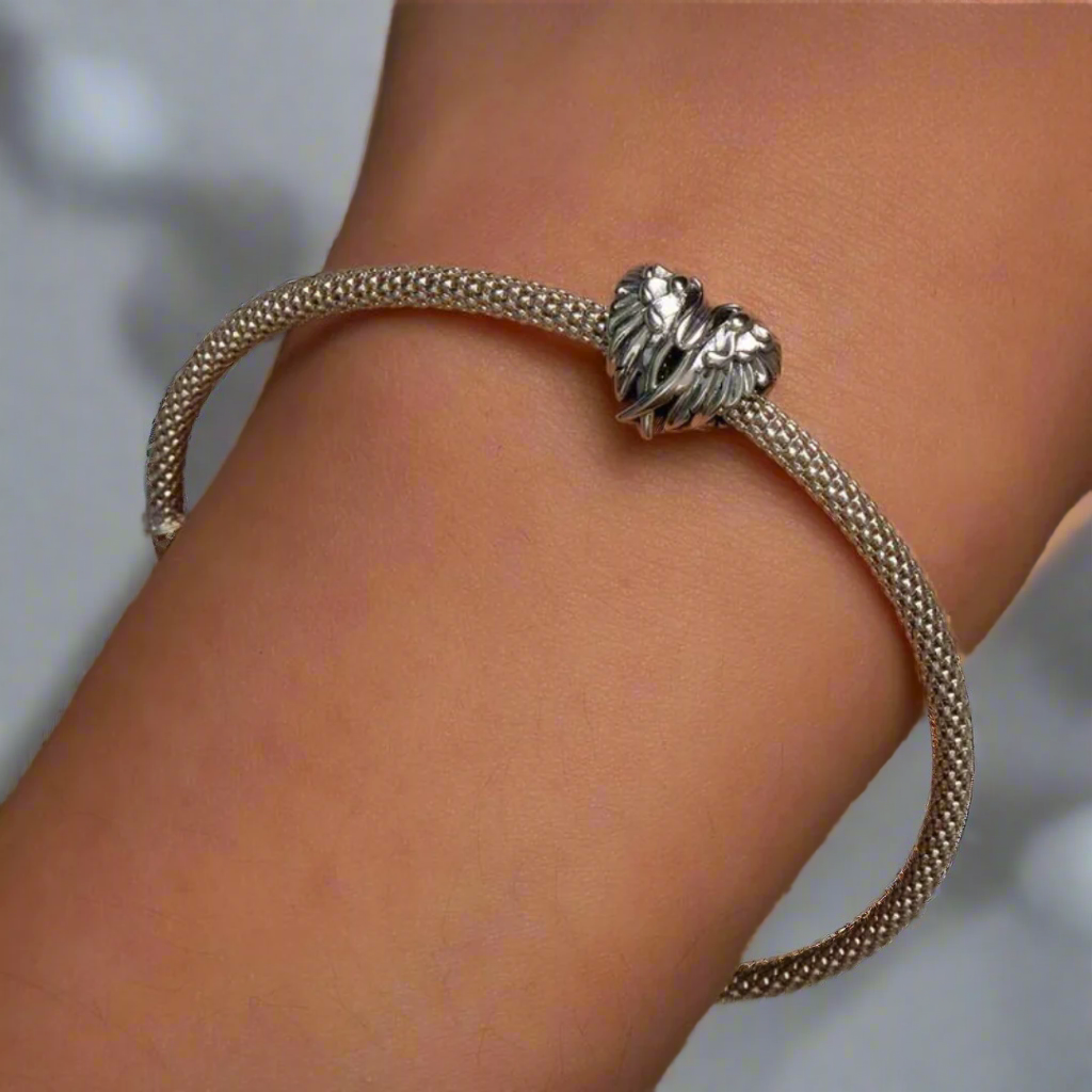 Heart of an Angel Wing Charm-Evani Jewelry