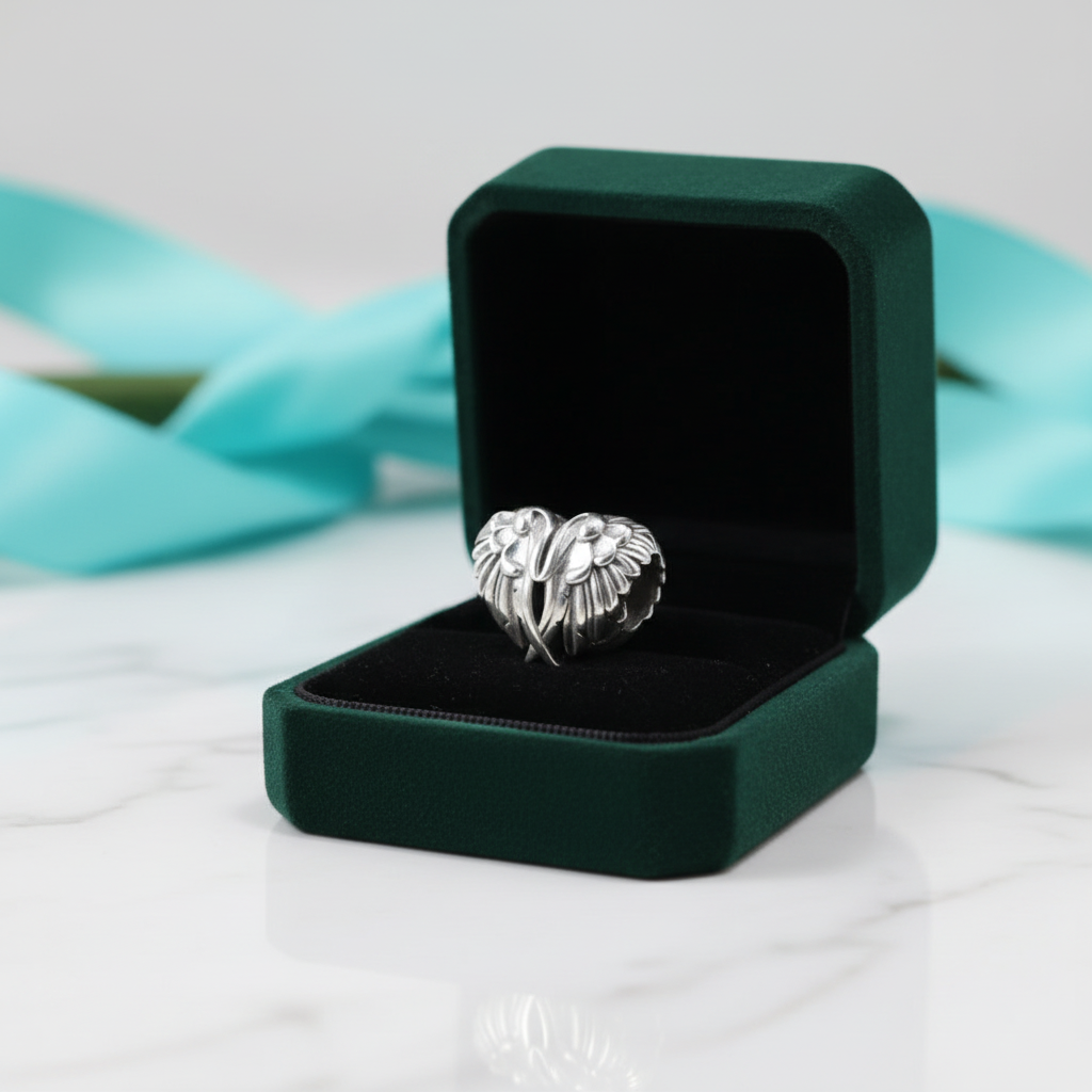 Heart of an Angel Wing Charm