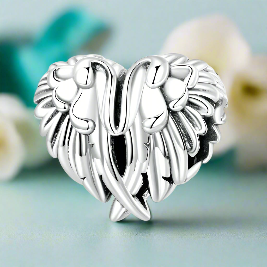 Heart of an Angel Wing Charm-Evani Jewelry