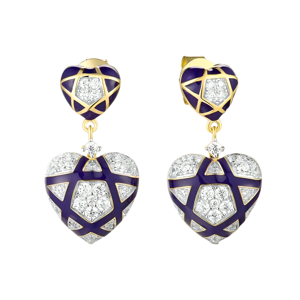 Heart to Heart & Star Stud Earrings-Evani Naomi Jewelry