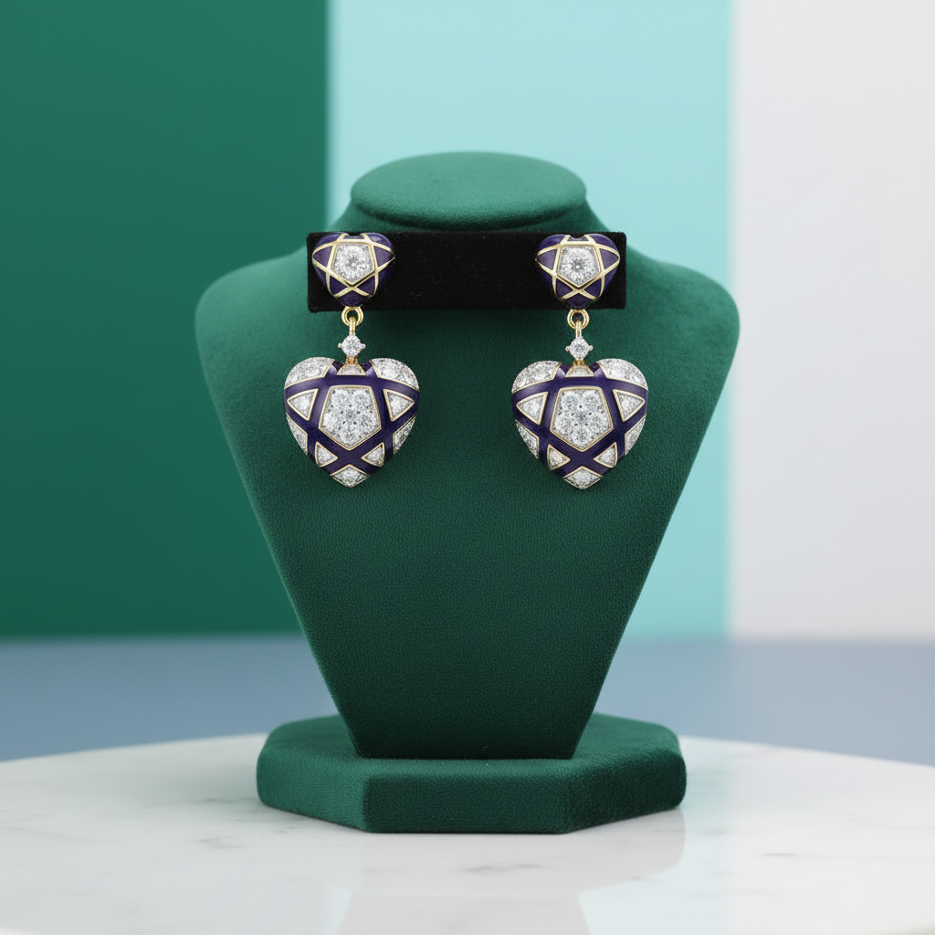 Heart to Heart & Star Stud Earrings