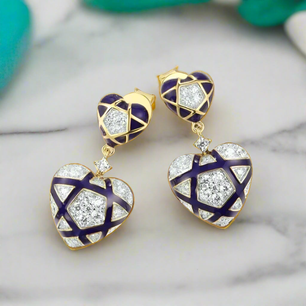 Heart to Heart & Star Stud Earrings-Evani Naomi Jewelry