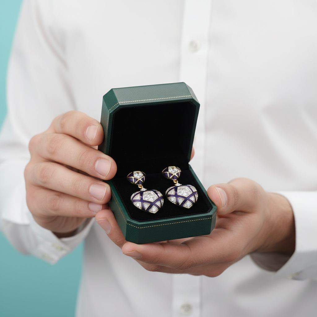 Heart to Heart & Star Stud Earrings
