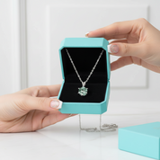 Pure Love- Brilliant Hexagon Cut Natural Moss Agate Pendant Necklace