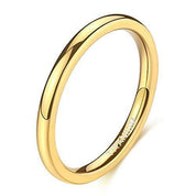 High Polished Domed Unisex Yellow Gold Titanium Wedding Band-Evani Naomi Jewelry