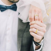 High Polished Domed Unisex Yellow Gold Titanium Wedding Band-Evani Naomi Jewelry