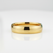 High Polished Domed Unisex Yellow Gold Titanium Wedding Band - Evani Naomi Jewelry