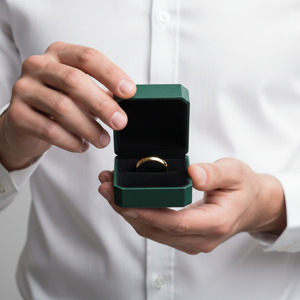 High Polished Domed Unisex Yellow Gold Titanium Wedding Band - Evani Naomi Jewelry