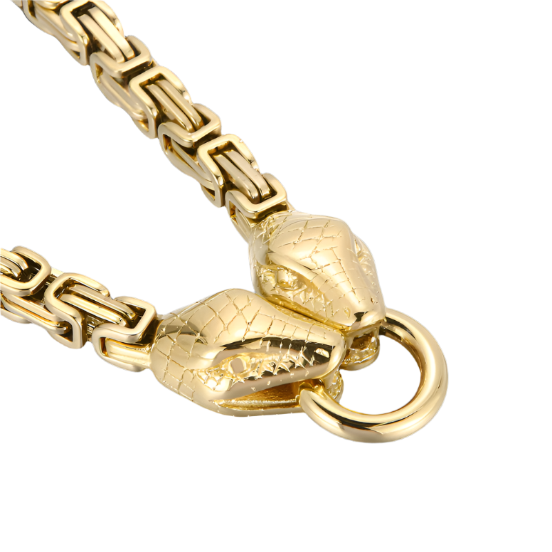Hip Hop 6mm Bicycle Chain Snake Head Men's Necklace-Evani Naomi Jewelry