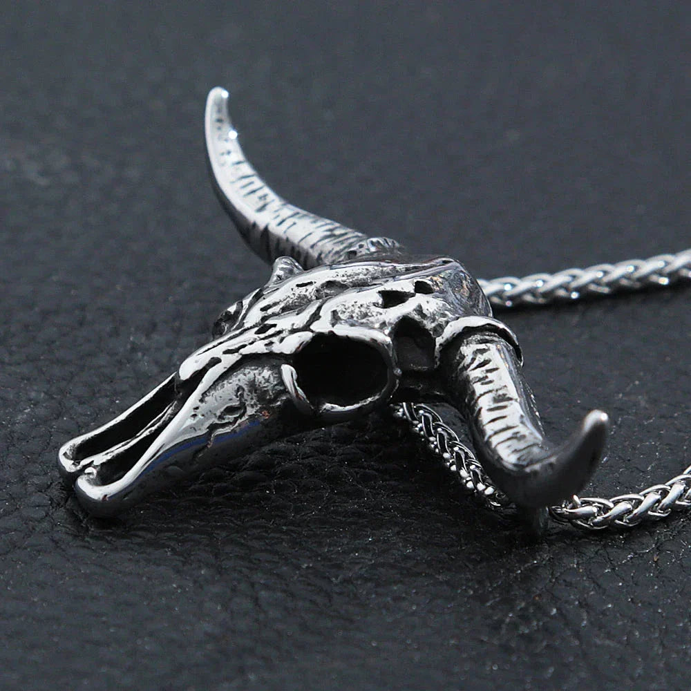 Hip Hop Bull Head Skull Necklace-Evani Naomi Jewelry