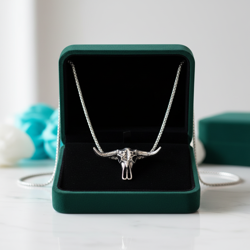 Hip Hop Bull Head Skull Necklace