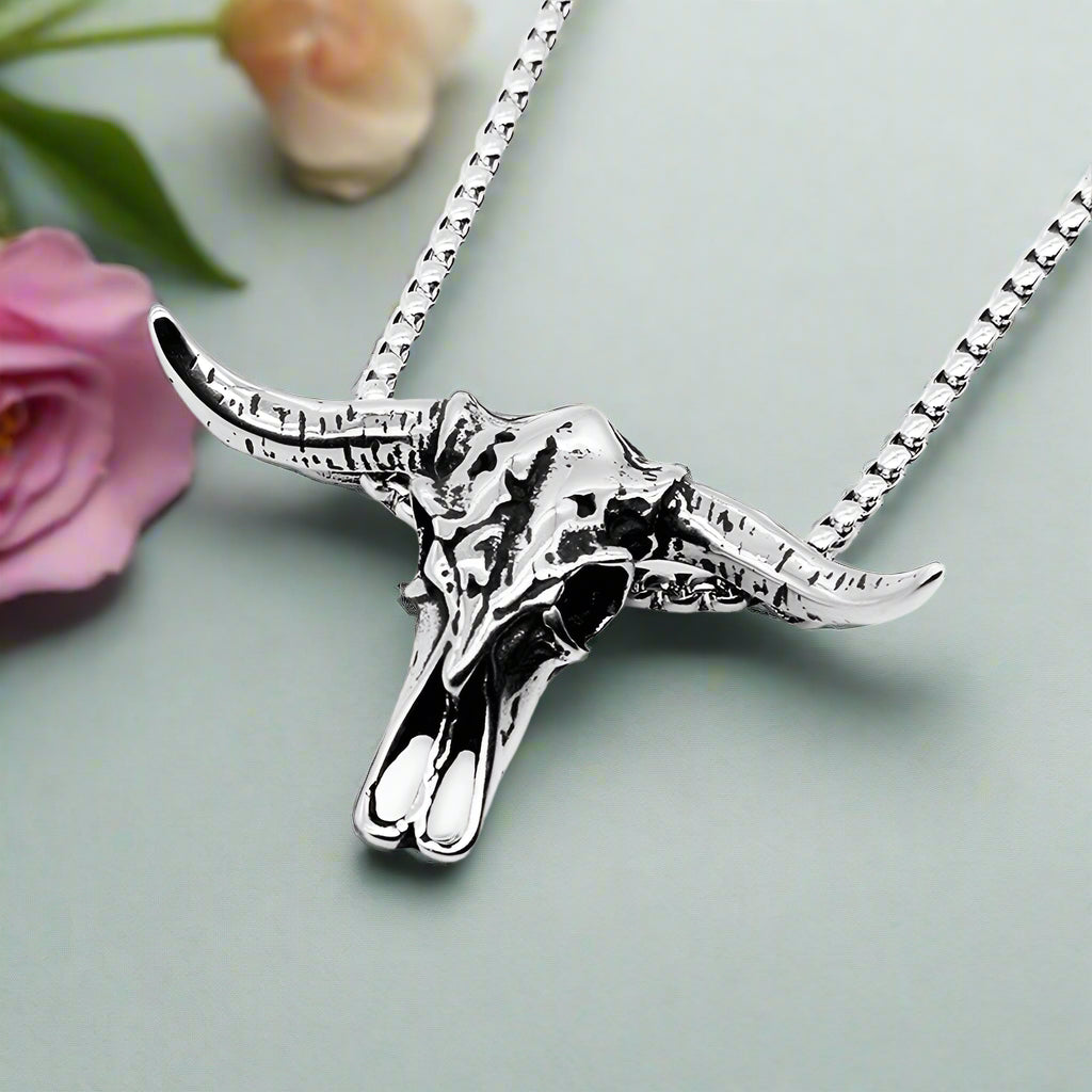 Hip Hop Bull Head Skull Necklace-Evani Naomi Jewelry