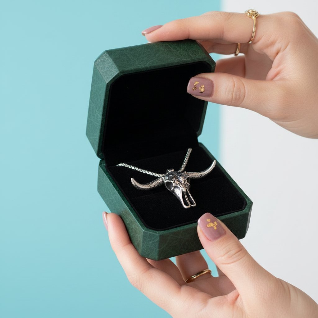 Hip Hop Bull Head Skull Necklace