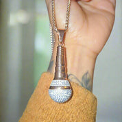 Hip-Hop Diamond Microphone Punk Necklace-Evani Naomi Jewelry