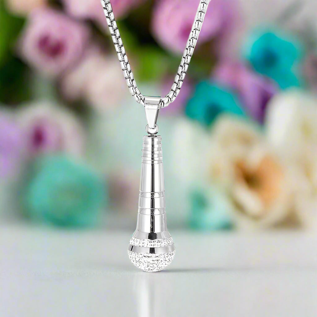 Hip-Hop Diamond Microphone Punk Necklace-Evani Naomi Jewelry