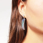 Hummingbird Wing Multi-colored Stones Earrings-Evani Naomi Jewelry