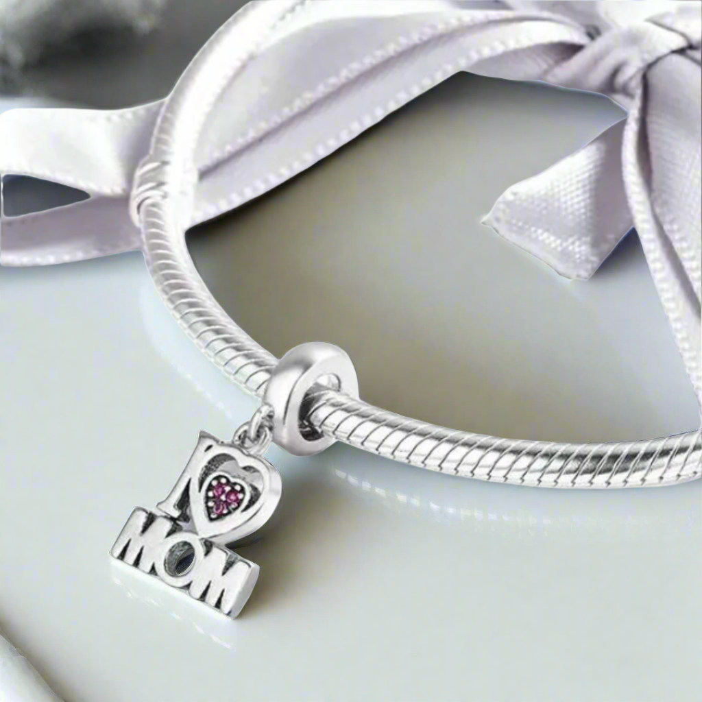 I Love Mom Pendant Charm-Evani Jewelry