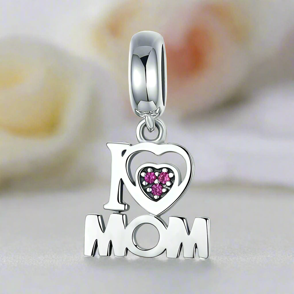 I Love Mom Pendant Charm-Evani Jewelry