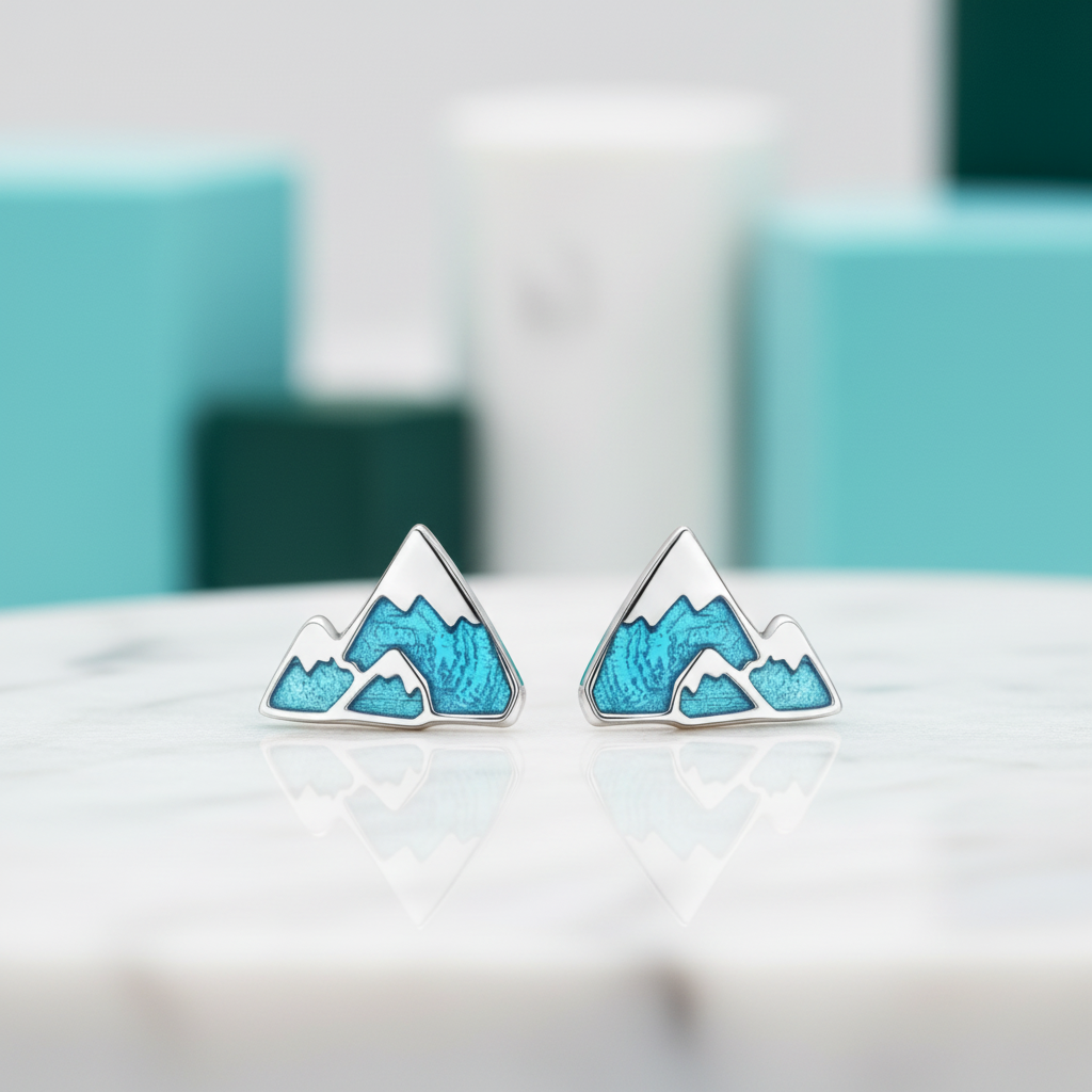 Iceberg Mountain Stud Earrings-Evani Jewelry
