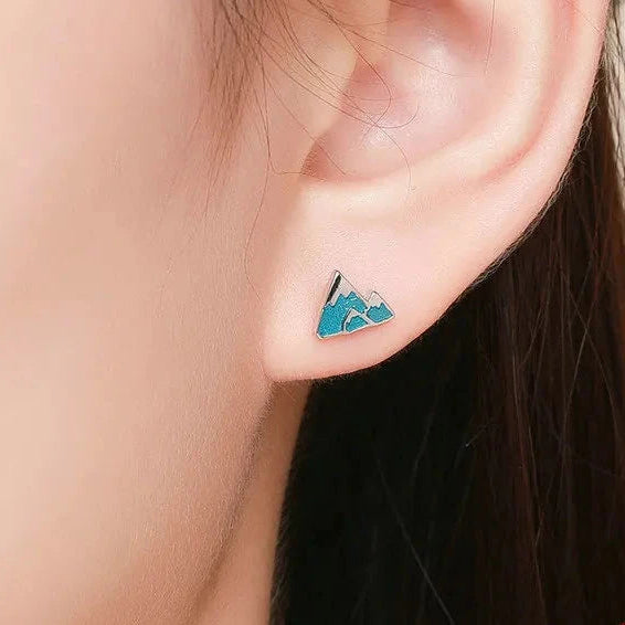Iceberg Mountain Stud Earrings-Evani Naomi Jewelry