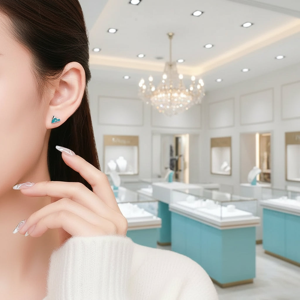 Iceberg Mountain Stud Earrings-Evani Jewelry