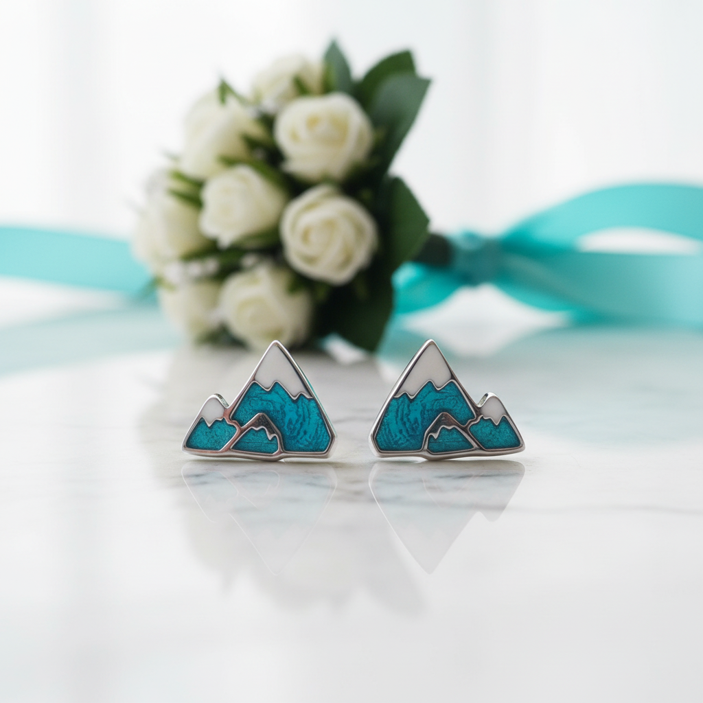 Iceberg Mountain Stud Earrings-Evani Jewelry