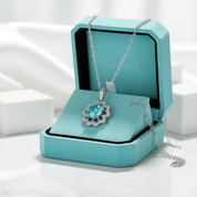 1.0 Ct Turquoise Flower Shaped Necklace-Evani Jewelry