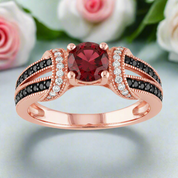 1.0 Ct Round Cut Ruby Birthstone Diamond Engagement Ring