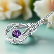 Dancing Brilliant Diamond Amethyst Bulb Necklace