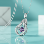 Dancing Brilliant Amethyst Bulb Necklace-Evani Jewelry