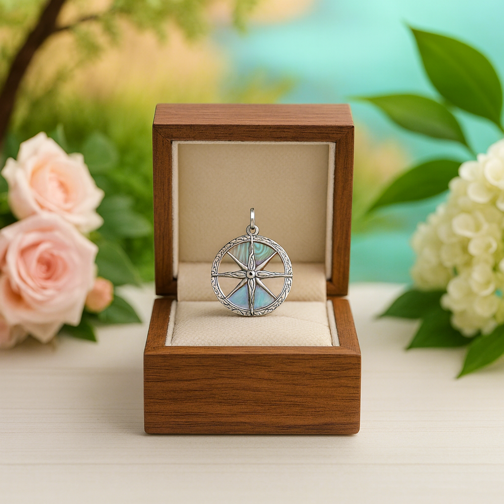 Turquoise Compass Vintage Pendant - Evani Naomi Jewelry