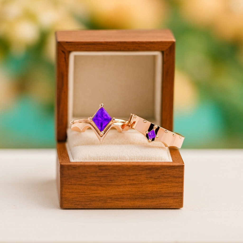 Amethyst Ring (Unisex) in 14k Rose Gold - Evani Naomi Jewelry