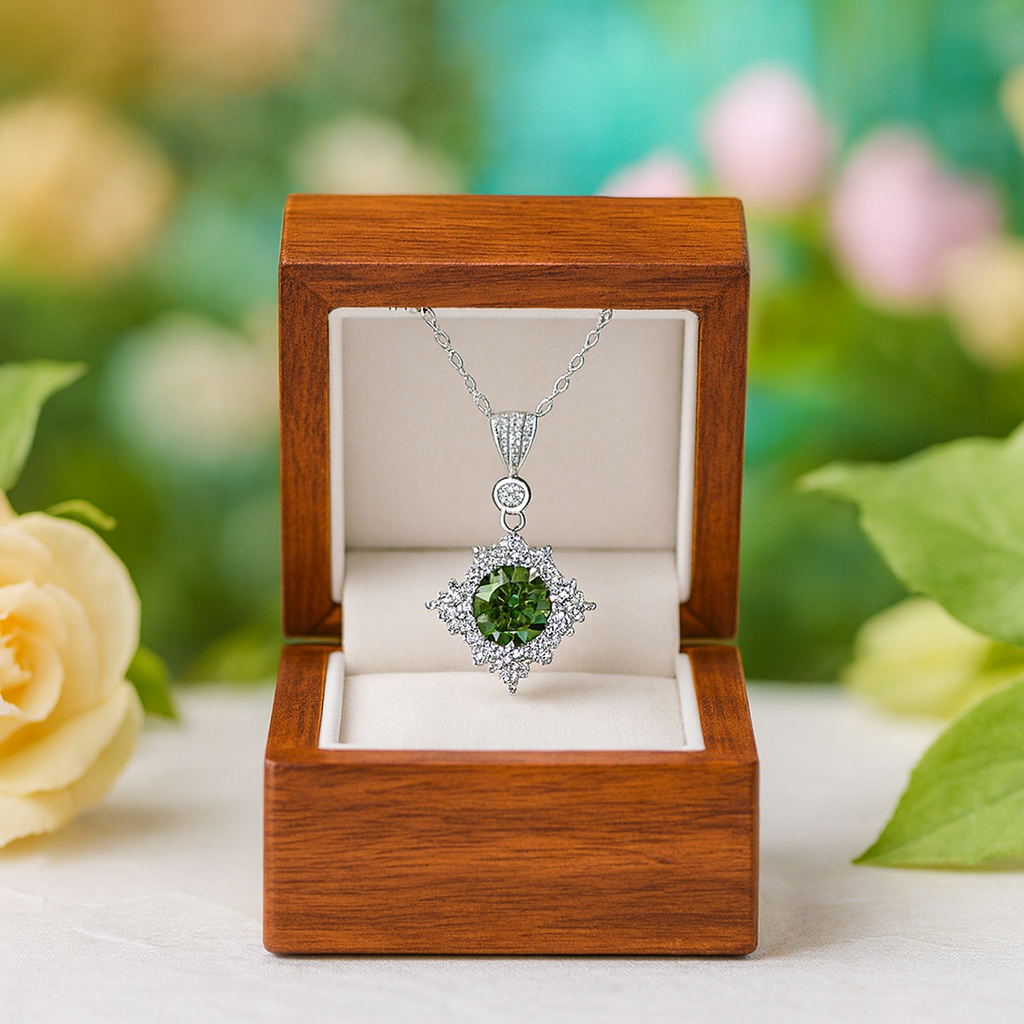 1.0 Ct Emerald Birthstone Classic Pendant Necklace - Evani Naomi Jewelry