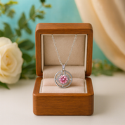 1.0 Ct Round Diamond Tourmaline Birthstone Elegant Necklace