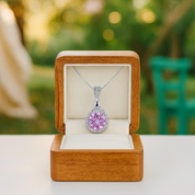 1.0 Ct Round Cut Diamond Tourmaline Birthstone Pendant Necklace