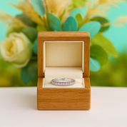 Simple Oval Cut Diamond Birthstone Eternity Wedding Band