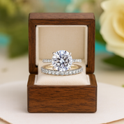 Round Cut 4.0ct Diamond Birthstone Bridal Set